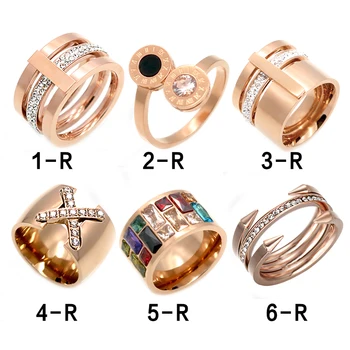 2018 fierbinte moda bijuterii oțel inoxidabil inele pentru femei mare de cristal inel din oțel inoxidabil inel mare de bijuterii pentru femei și bărbați