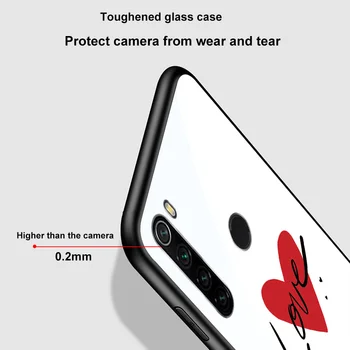 Inima Lună Caz pentru Xiaomi Redmi Nota 8 9 7 8T K20 K30S 6 Pro Mi Note 10 9 9M 8 Pro SE Poco X3 F1 Sticlă Cazuri de Telefon Acopere Capa
