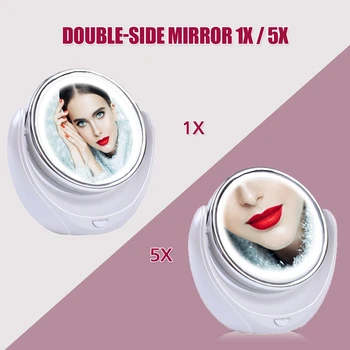5X nification Cosmetice Oglindă Dublă față-Verso Oglindă cu Lumină Lampă Oglindă Cosmetică Frumusețe Tabelul Sta Oglinzi