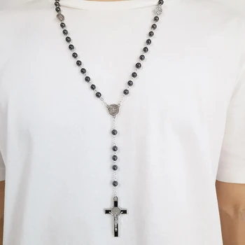 Rozariul Margele Lanț Pulover Colier Catolică Cruce Pandantiv Pentru Femei Barbati Rozarii Bijuterii