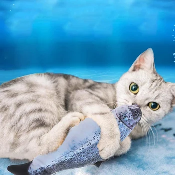 Animale de companie de Pluș Moi 3D Formă de Pește Pisică Jucărie Interactiv Cadouri Pește Catnip Jucării de Pluș Perna Papusa de Simulare Joc de Pește Jucărie Pentru animale de Companie