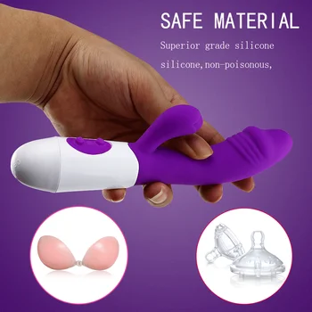 G Spot Iepure Vibratoare Jucarii Sexuale pentru Femei Penis artificial Vibratoare pentru Vagin Clitori Masaj Dual Vibration AV Stick de sex în condiții de siguranță pentru Adulți Produs