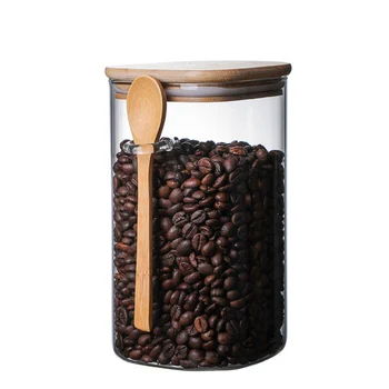 Borcan de sticlă cu capac etanș borcan de depozitare a alimentelor sticla recipient de stocare de bucatarie vrac ceai de boabe de cafea zahăr sare J99Store