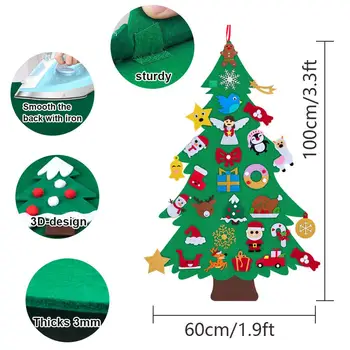 Simțit Pom de Crăciun cu 31Pcs Ornamente, Decoratiuni de Craciun pentru Casa Navidad 2021 Cadouri de Anul Nou Ușa de Perete Agățat Pandantiv
