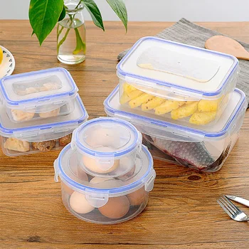 3Pcs/Set Container pentru Alimente mese de Plastic de Grad Proaspete-Păstrarea Cutie Frigider Multi Capacitatea de a Salva Spațiu de masa bento box bucătărie talheres