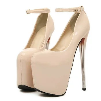 Moda pentru femei pantofi de piele de brevet pompe peep toe 19cm tocuri inalte primavara-vara doamnelor pantofi cu platforma pantofi pentru femei WSH2601