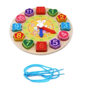 Copii Puzzle Din Lemn Jucării Cognitive Digital Ceas Digital De Lemn Ceas Puzzle Jucării De Desene Animate Filetare Asamblare Jucarii Educative