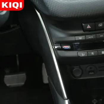 KIQI Accesorii Auto pentru Peugeot 2008 2016 2017 2018 2019 Centrul de Control din Oțel Inoxidabil Placare Partea Paiete Tapiterie