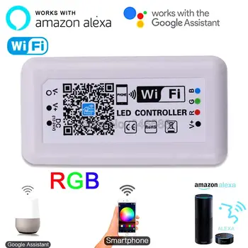 Magic Home RGB WiFi Controler cu LED-uri 12V DC 24V pentru 5050 2835 RGB LED Strip iOS Android APP Telefon / Alexa Google Voice Control