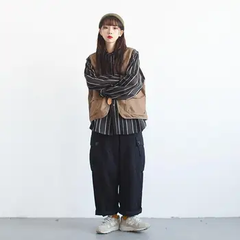 Veste Femei Chic Japonia Stil Retro Unisex Marfă de Agrement de Vară Adolescenti Jacheta de Cultură Moda Buzunar Design All-meci Femei Vesta Noua