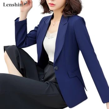 Lenshin Nou Plus Dimensiune Profesionale de Afaceri Sacou pentru Femei Uzura de Muncă de Birou Doamnă Elegant Feminin Sacou Haina de Sus