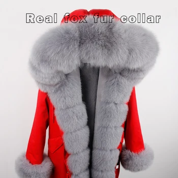 Camuflaj, Jacheta de Iarna pentru Femei Uza Gros Parka Naturală de Vulpe Guler de Blană ODDFOX Brand