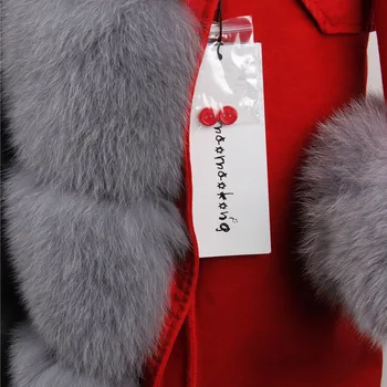 Camuflaj, Jacheta de Iarna pentru Femei Uza Gros Parka Naturală de Vulpe Guler de Blană ODDFOX Brand