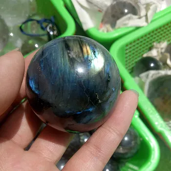 4.2 cm albastru lumina labradorit cuarț de cristal Natural labradorit glob de cristal de vindecare ca cadou