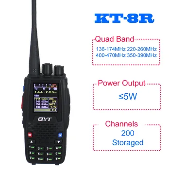 QYT KT-8R Walkie Talkie 5W 3200mAh Quad Band Portabile Postul de Radio Amator interfon KT8R Display Color FM transceiver
