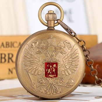 Vultur bicefal Stema Națională a rusiei Emblema, Insigna de Cupru Pur Tourbillon Mecanice Ceas de Buzunar de Artă de Colecție