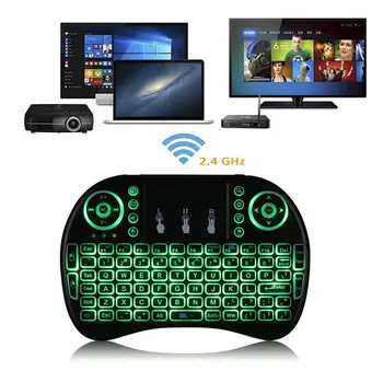 I8 Mini Tastatura Wireless 7 Culori, cu iluminare din spate engleză Versiunea 2.4 GHz Air Mouse, Touchpad-ul Portabil pentru Android TV BOX, Mini PC-ul