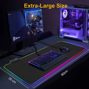 Gaming Mouse Pad Gamer RGB Mouse Pad Mare Computer Mouse Pad Mousepad cu iluminare din spate Mause Pad 900x400 800*300 Covor Tastatura Birou Mat