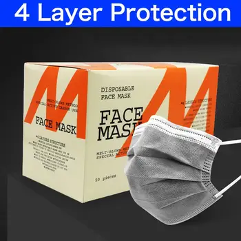 PM2.5 Respirabil De Protecție Mască De 4 Strat Filtru Anti Praf Elastice Clema Măști De Protecție De Unică Folosință Siguranța Gura Închis Capacul