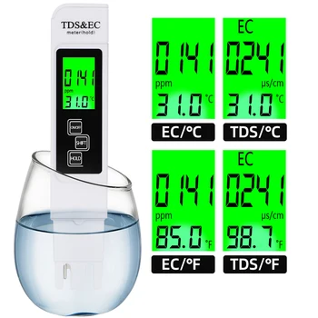 Digital CE Metru 3 IN 1 TDS CE Tester Temperatura Puritate Apă Potabilă de Calitate Tester pentru Aquarium Pool LCD Display cu 30% reducere