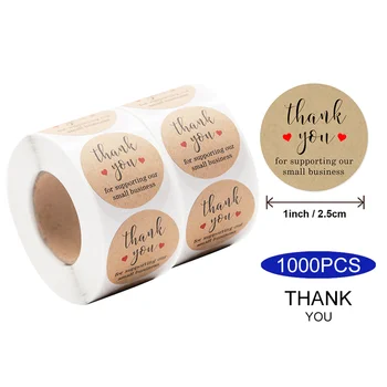 1000Pcs Drăguț Japoneză Multumesc Autocolant Pentru a Sprijini Afacerea Mea Inima Plic Sigiliu Eticheta Handmade Kawaii Cadou de Papetărie