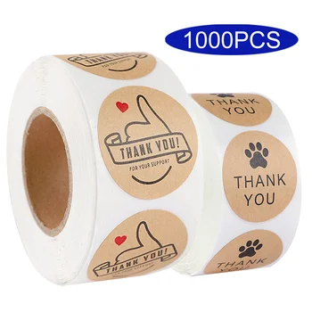 1000Pcs Drăguț Japoneză Multumesc Autocolant Pentru a Sprijini Afacerea Mea Inima Plic Sigiliu Eticheta Handmade Kawaii Cadou de Papetărie