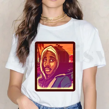 Rapper 2pac Tupac Femei T Shirt Harajuku de sex Feminin cu Maneci Scurte T-shirt de Vara Tricou Haine