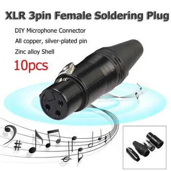 10buc DIY Microfon XLR 3Pin Femeie Conector Cablu de Lipire-Adaptoare