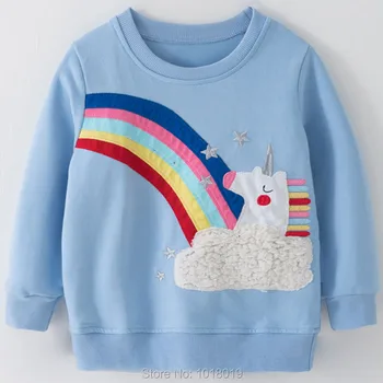 Copii Hanorace Fete Topuri Lână Jachete Dungi-Pulover Bumbac Terry Copii tricou Tricouri Bluze Rainbow pentru Copii Haine de Fata