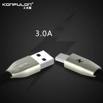 Konfulon 1m Tip C Cablu de Sincronizare de Încărcare TPE tv cu Tăiței 3A Telefon Mobil Cabluri pentru Samsung Huawei, Xiaomi, LG