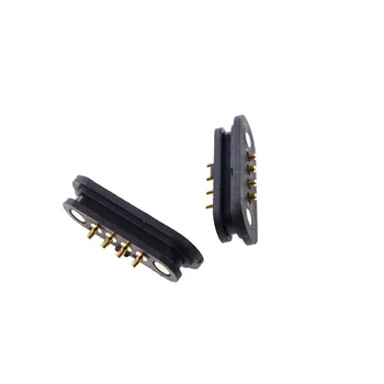 5 Perechi Magnet arc Pogo pin conector 4 pin Pas 2.5 mm prin gaura PCB Montare masculin feminin 2A 36V DC Max.Taxa De Putere