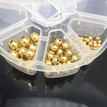 Fierbinte 50PCs din Oțel Inoxidabil Margele de 4mm/6mm /8mm Solid Margele pentru Bijuterii a Face Gaura Mare Balon de aur DIY Colier Bijuterii Concluziile