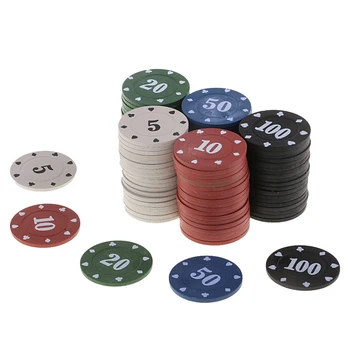 100buc Texas Poker Chip de Numărare Chips-uri de Bingo Seturi de Carte de Joc de Casino Baccarat Numărare Accesorii