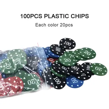 100buc Texas Poker Chip de Numărare Chips-uri de Bingo Seturi de Carte de Joc de Casino Baccarat Numărare Accesorii