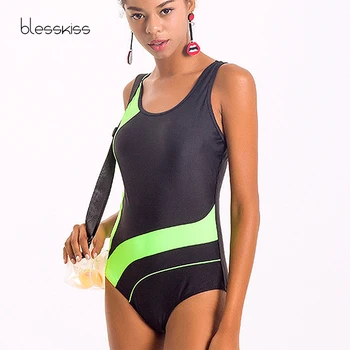 Blesskiss Nou Plus Dimensiune Costume de baie Femei-O Bucată de costume de Baie 2019 Sportul Profesionist Înot Costum Pentru Gimnastica Costum de Baie XXXL
