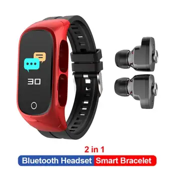 N8 Ceas Inteligent 2 In1 Multifuncțional Wireless TWS Cască Bluetooth Bratara Fitness Tracker Bratara set cu Cască Pentru Barbati Femei
