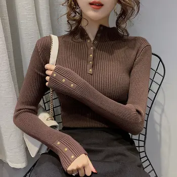 Guler bottom pulover femei 2020 toamnă și de iarnă cu mâneci lungi stil coreean slim interioară bază pulover