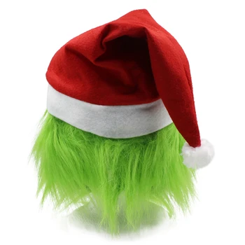 Petrecere de craciun Recuzită Provizii de Lux Latex Verde pe Cap Masca cu Red Hat pentru Xmas Decor Petrecere