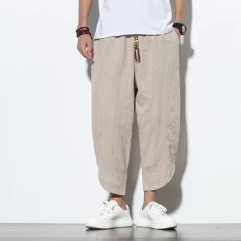 Streetwear Bărbați Vintage Pantaloni Harem Drop Crotch Bumbac Hip-hop Bărbați Femei Pantaloni Casual Streetwear Pantaloni Largi de Oameni 2021