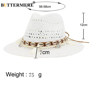 BUTTERMERE Femei de Vară, Pălării de Panama Pălărie de Soare de Mână de Tricotat Pălărie de Paie pe Plaja Doamnelor Sombrero în aer liber Masculin Feminin Fedora Pălărie de Vară