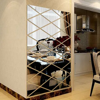 Diamante, Triunghiuri Arta de Perete Acril Oglindă de Perete Autocolant Casa de Decorare 3D DIY Decalcomanii de Perete de Arta pentru Living Home Decor &jw