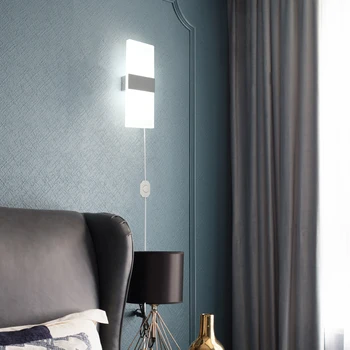 Reglaj Decor Interior Lampă de Perete Plug În Dormitor Modern de Perete de Lumină Led-uri Pentru Acasă Noptiera Senzor de Mișcare Tranșee de Perete Cu Priza 12W 5W