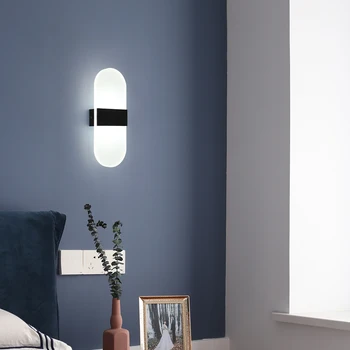 Reglaj Decor Interior Lampă de Perete Plug În Dormitor Modern de Perete de Lumină Led-uri Pentru Acasă Noptiera Senzor de Mișcare Tranșee de Perete Cu Priza 12W 5W