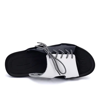 ZDRD New Sosire Vara Barbati Piele Sandale de Plaja Pantofi Casual Confortabili Papuci de Plaja Masaj Manual Sandale Barbati