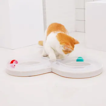 Petshy Amuzant Pisica Urmări Jucării Mingea Disc material Plastic Non-alunecare de Instruire Interactive pisoi placă Turnantă Tunel Jucărie pentru Pisici