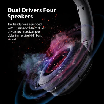 DACOM HF002 Bluetooth Căști Over-Ear cu Fir/fără Fir Căști Built-in Microfon Bluetooth 5.0 Căști Stereo pentru TV Samsung iPhone