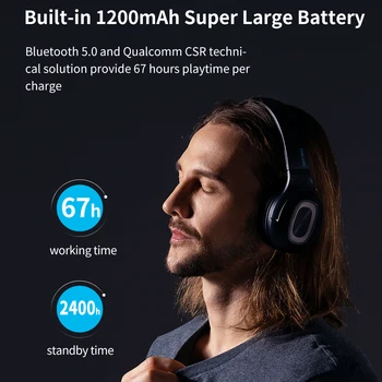 DACOM HF002 Bluetooth Căști Over-Ear cu Fir/fără Fir Căști Built-in Microfon Bluetooth 5.0 Căști Stereo pentru TV Samsung iPhone