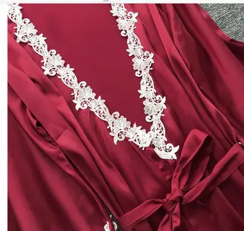 5pcs halat de mătase femei sexy mireasa rochie de domnisoara de onoare halat de baie domnisoara de Onoare Satin Dantelă de Dormit purta