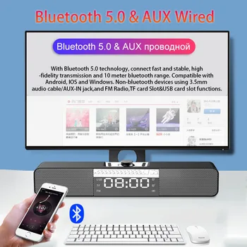 Soundbar TV Difuzor Bluetooth Portabil de Sunet Bar Caixa De Som Portatil Blutooth Altavoces Parlante Radio FM Barra De Sonido LED