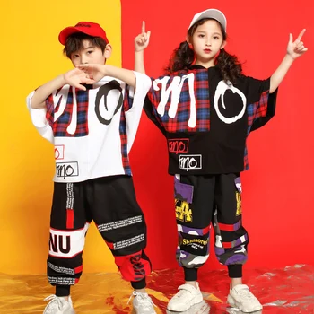 Copiii Concert Hanorac Tricou de Dans Hip Hop costume Tinutele Vestimentare Costume de Dans Fete Baieti Scena Ballroom Dans Streetwear